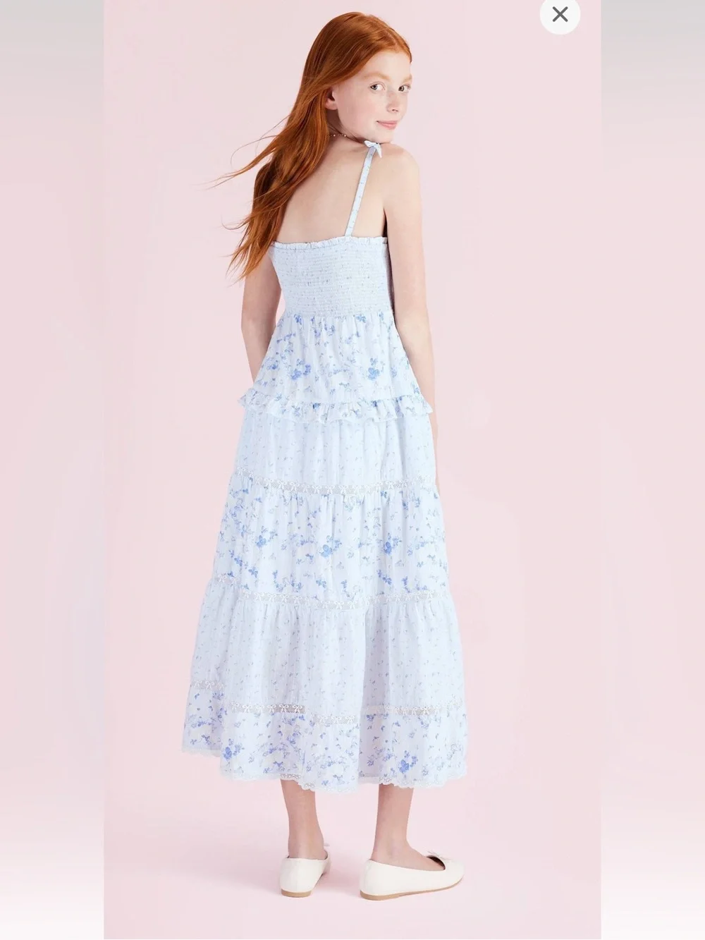 Loveshackfancy girls Stella budding florals tiered maxi dress